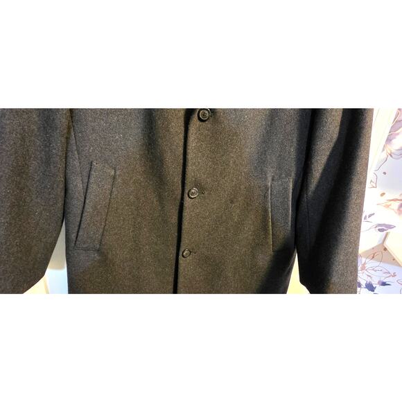 London Fog Men’s Charcoal Wool Blend Overcoat – Large/XL (44R–46R Est.) - Picture 4 of 9